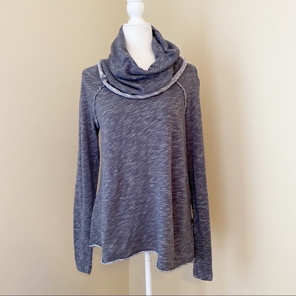 Free People Beach Oversized Cowl Neck Cotton Pullover Top - XS/S - Picture 1 of 14